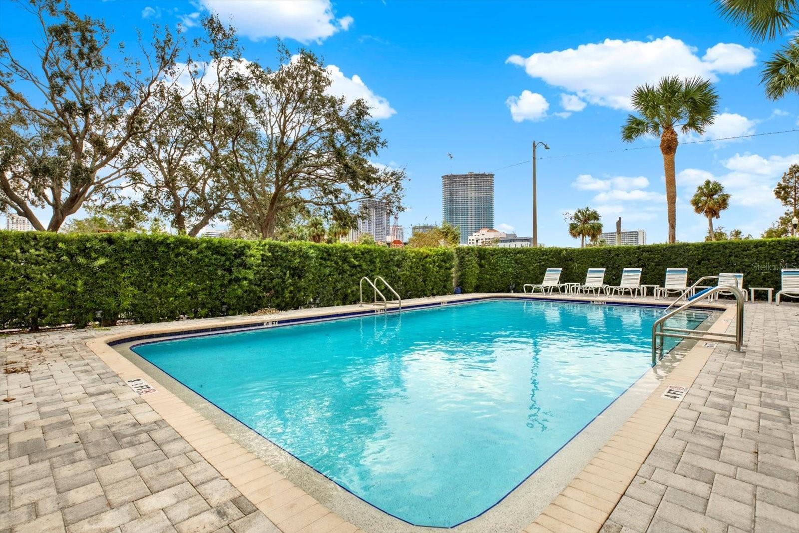 Heated, gated pool