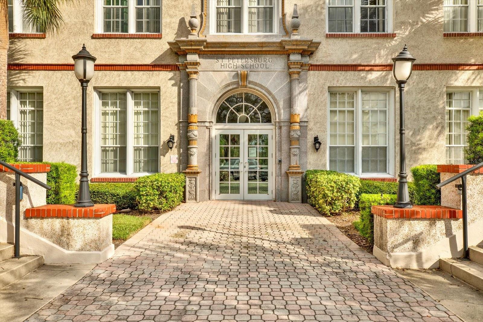 Built in 1915, this historic building—once home to Saint Pete High School—was beautifully transformed into condominiums in the 1990s