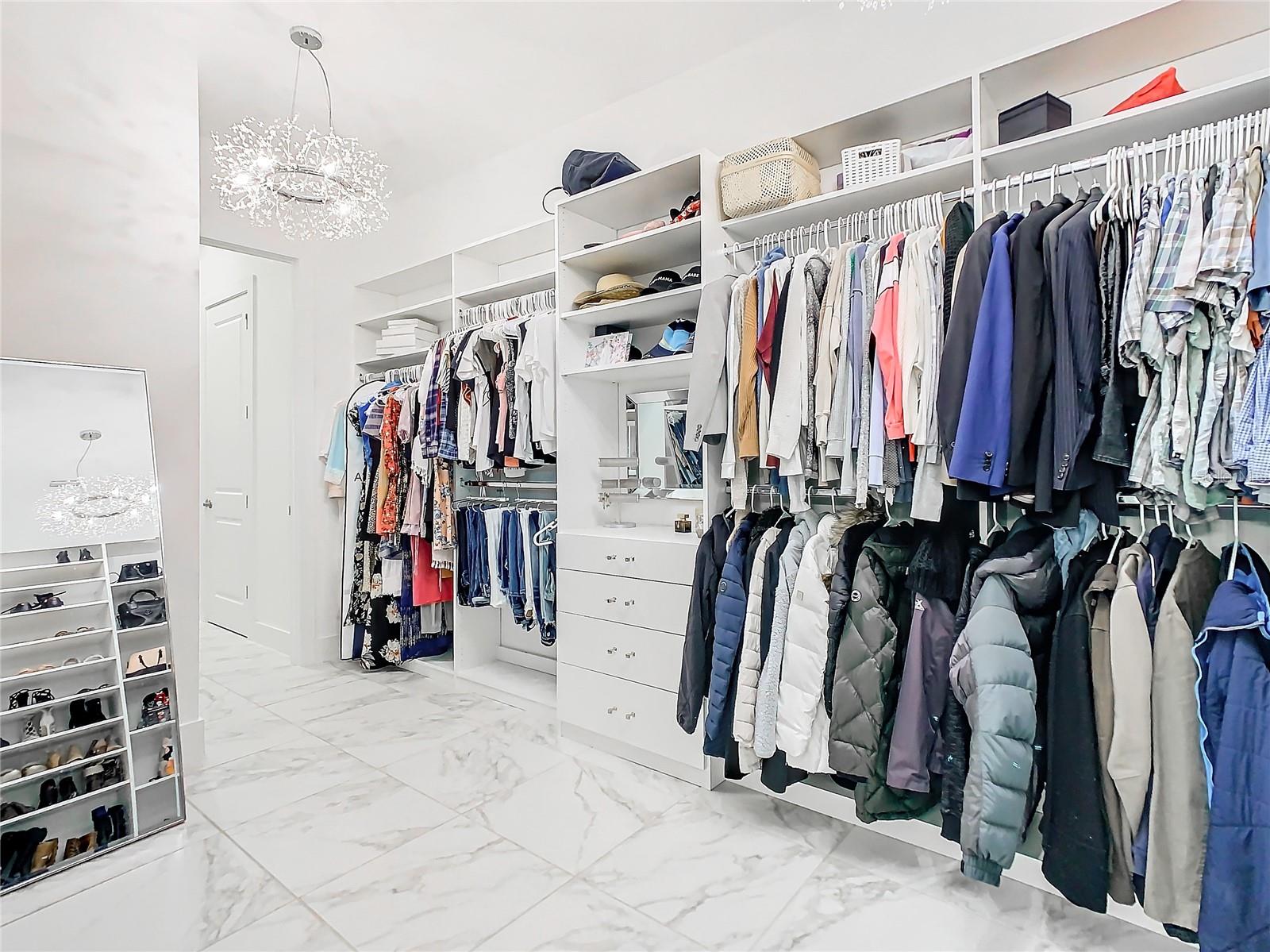 Owner walk through closet