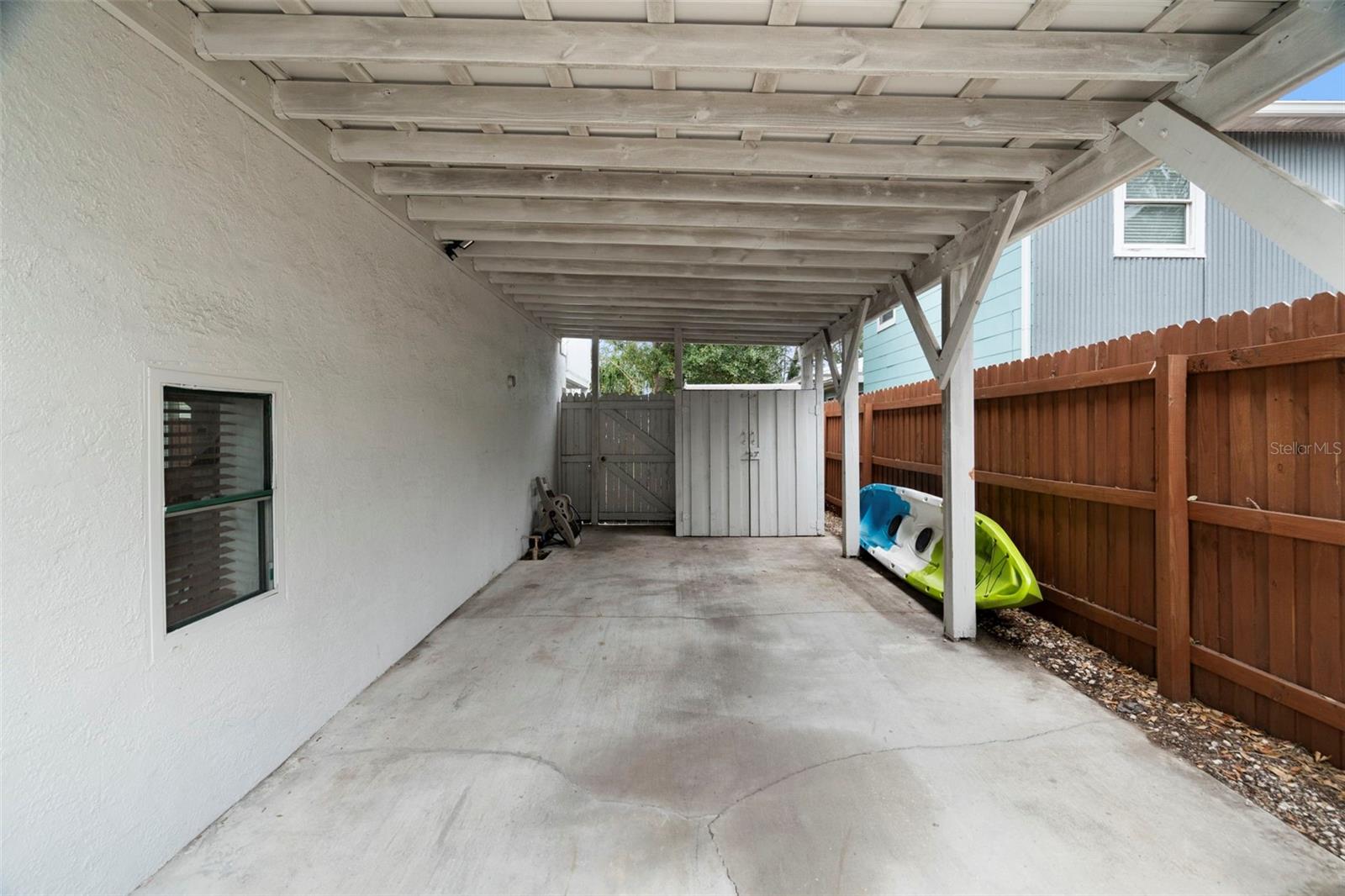 Carport/Alley access with storage