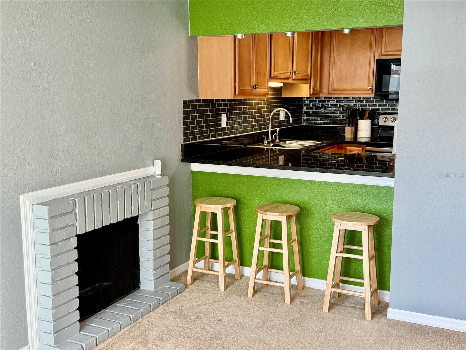 Family Room with View of Kitchen