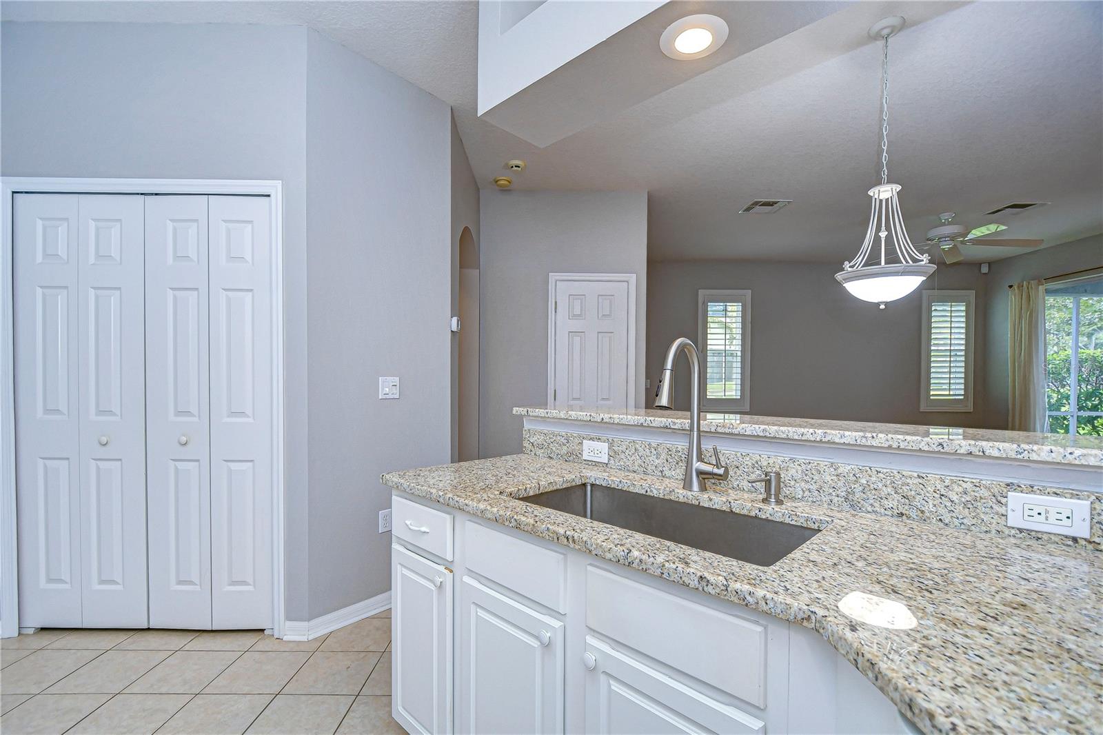 kitchen; tile floors; new granite; new deep kitchen sink