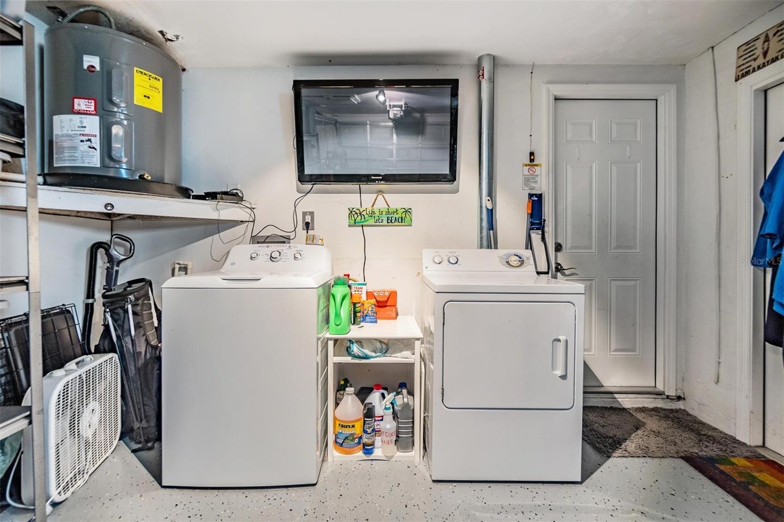 Laundry hookup is in the one car garage