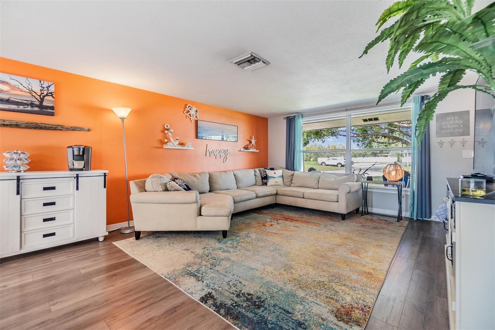 Living room with a large picture window