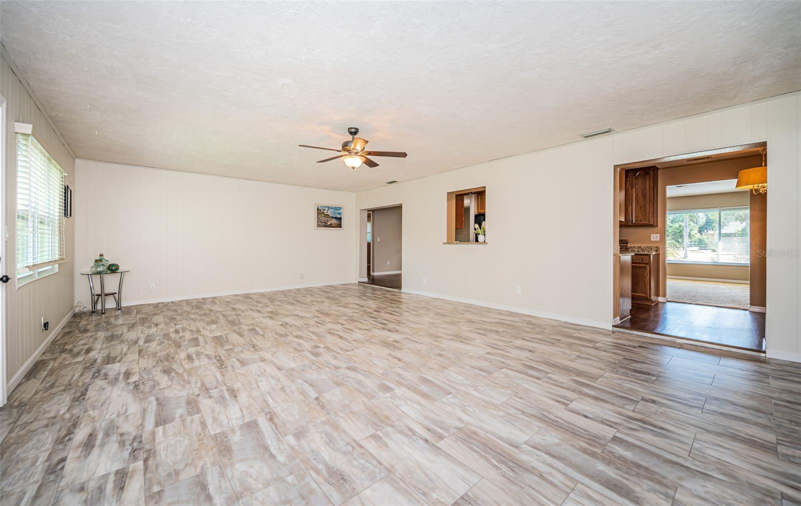 Family Room open to Kitchen & Dining Room