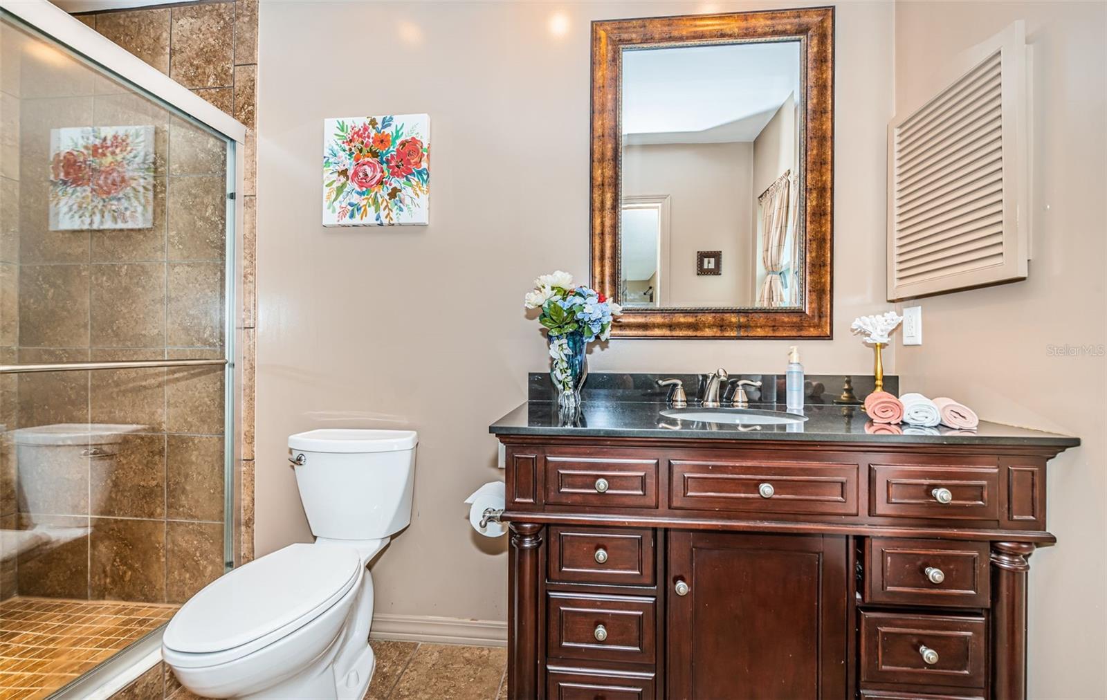 Wood vanity w/Granite counter