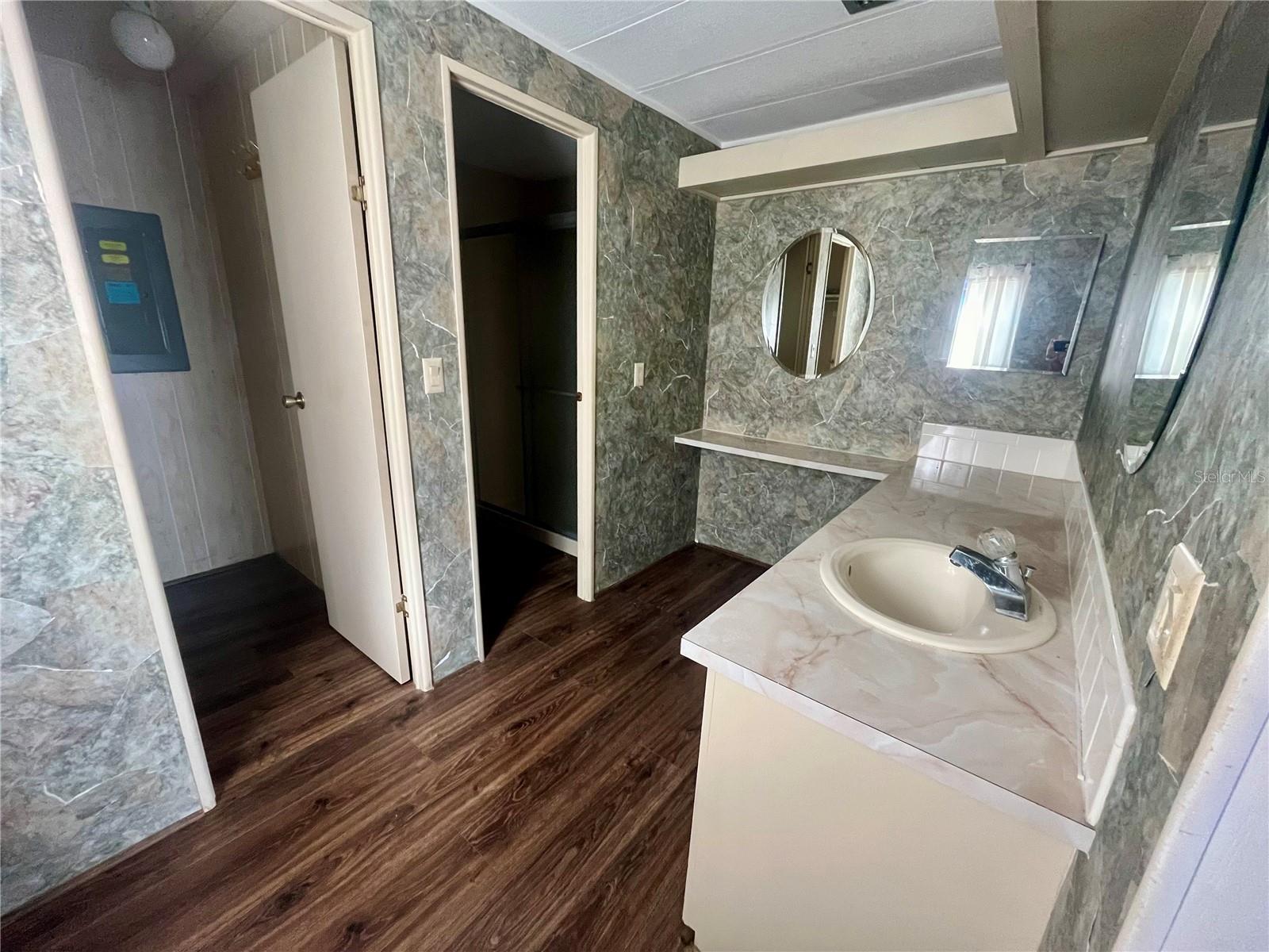 Master bathroom with vanity.