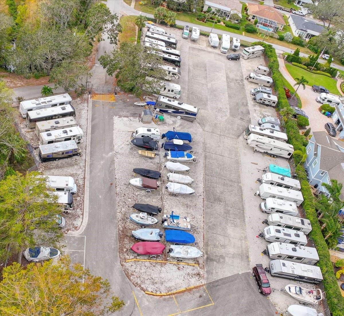 Fenced Rv and boat storage.