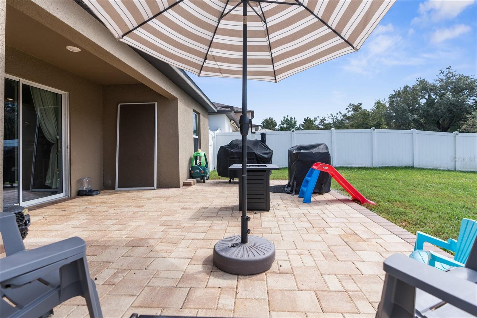 Professionally installed pavers, extended patio