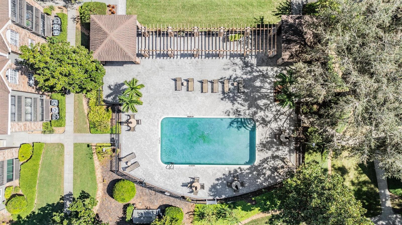 Aerial view of pool