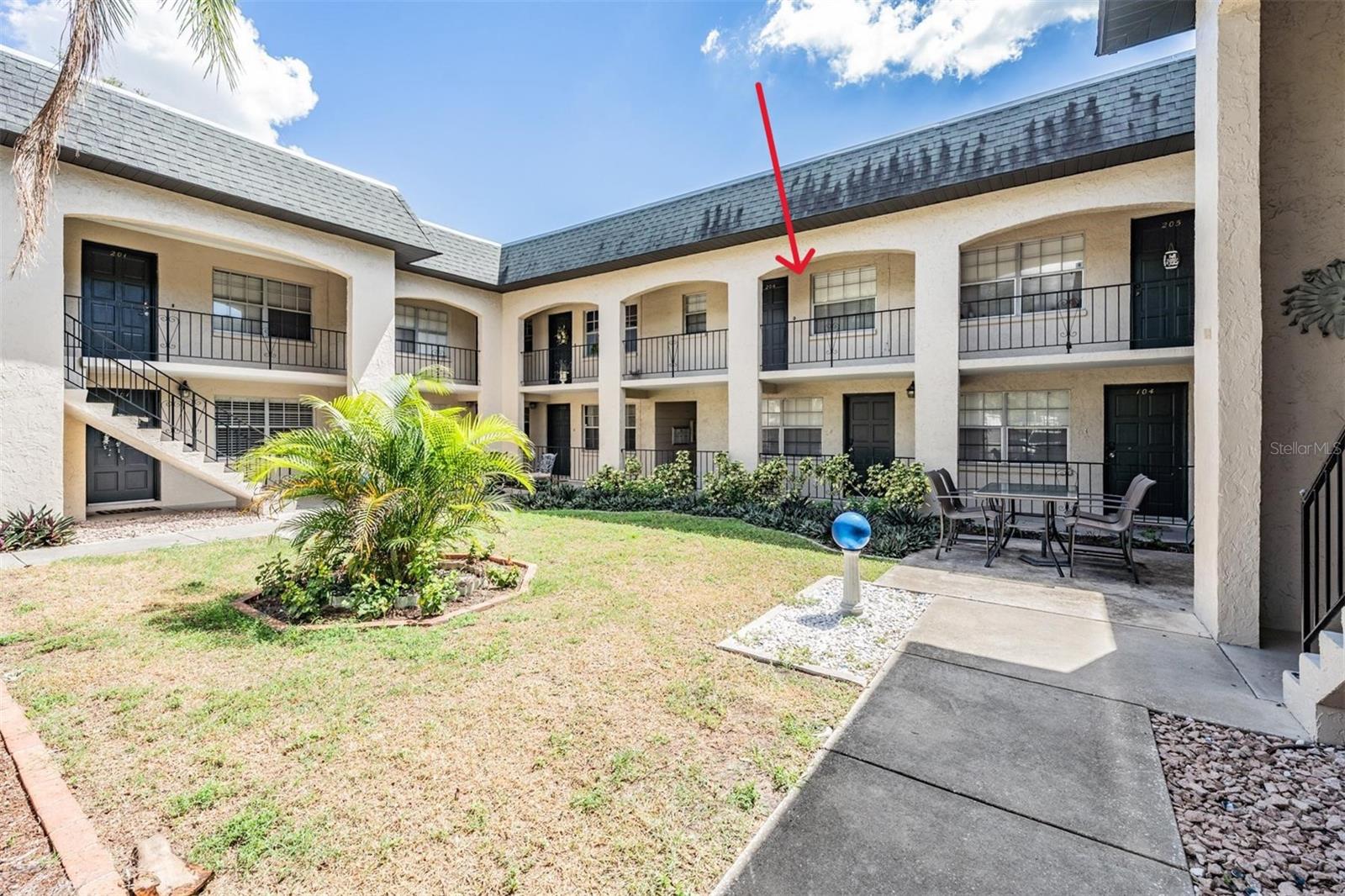 Only 13 unit complex - all surround this relaxing courtyard.