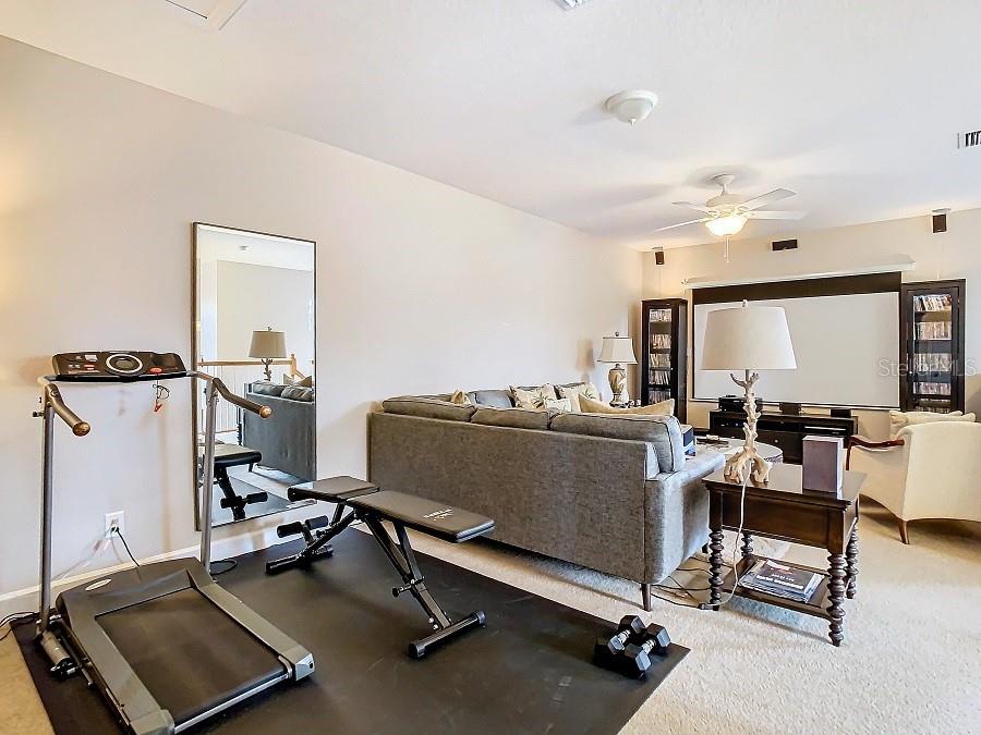 workout area in the loft