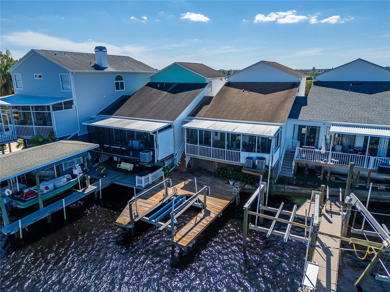 Drone view of dock & back of house