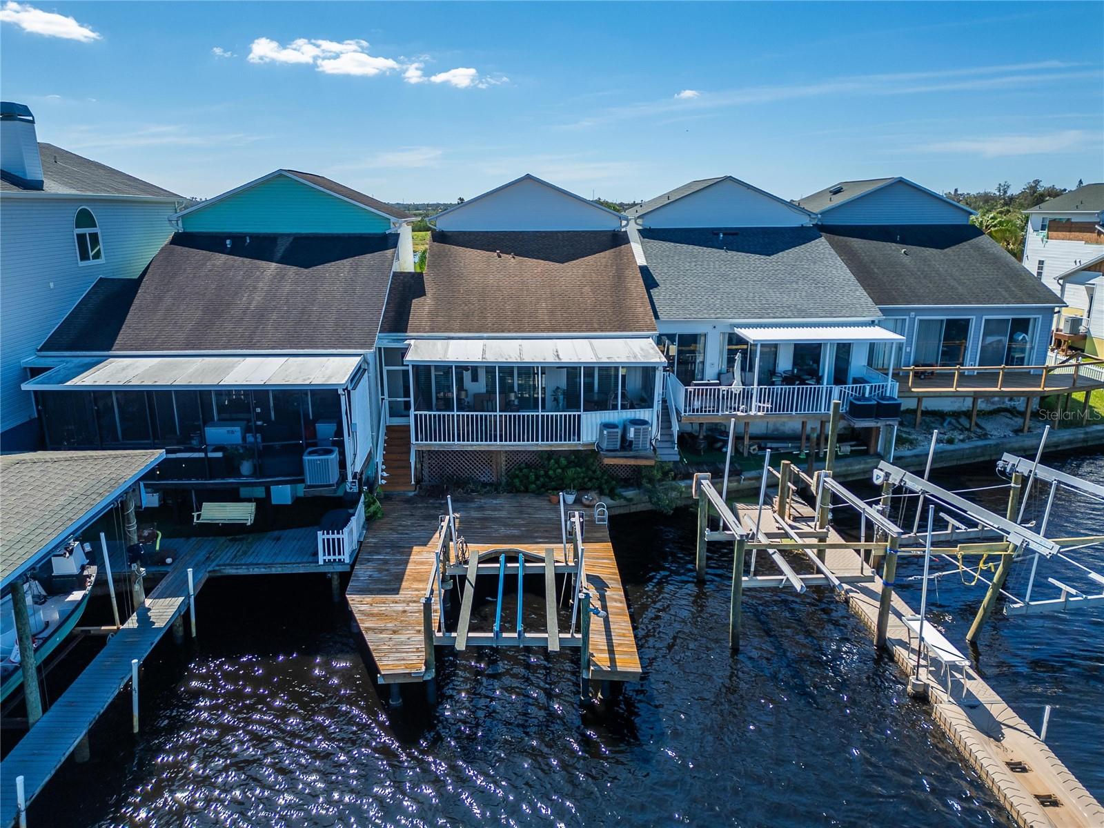 Drone view of dock & back of house