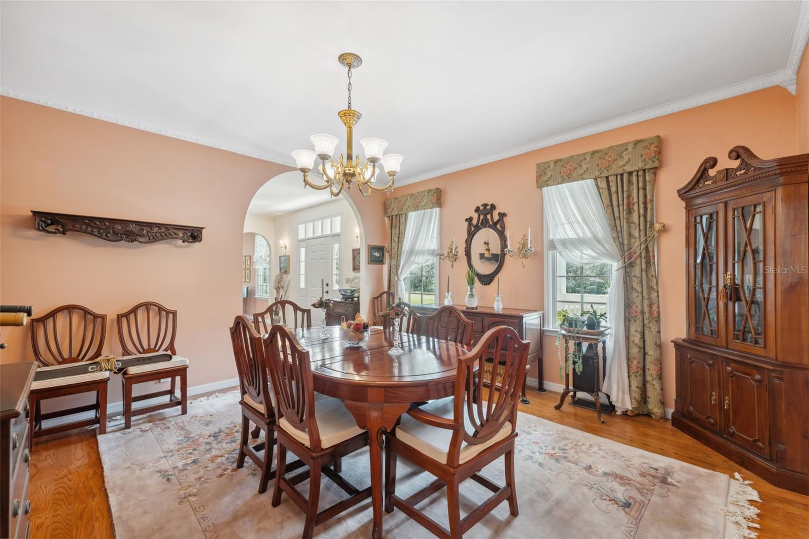 Formal dining room, looking in from the kitchen area.