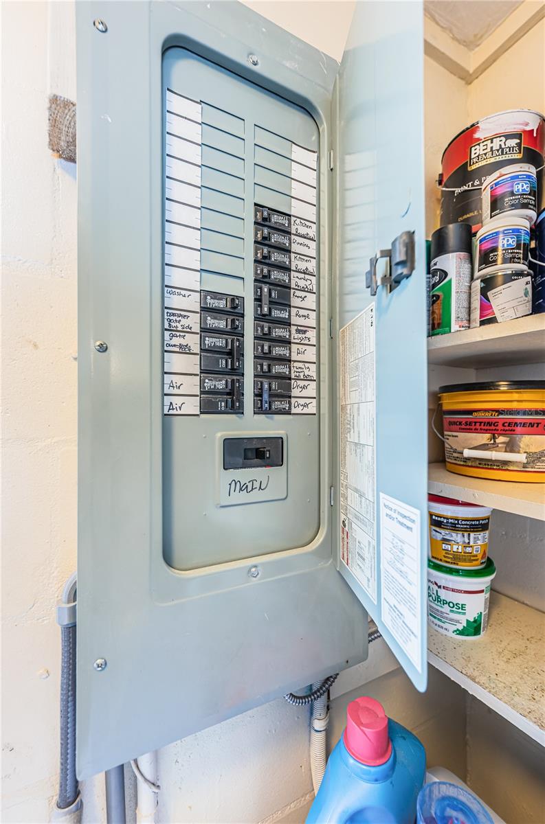 Electrical panel in laundry room