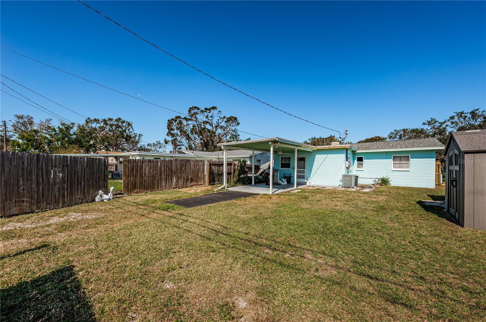 Backyard, carport