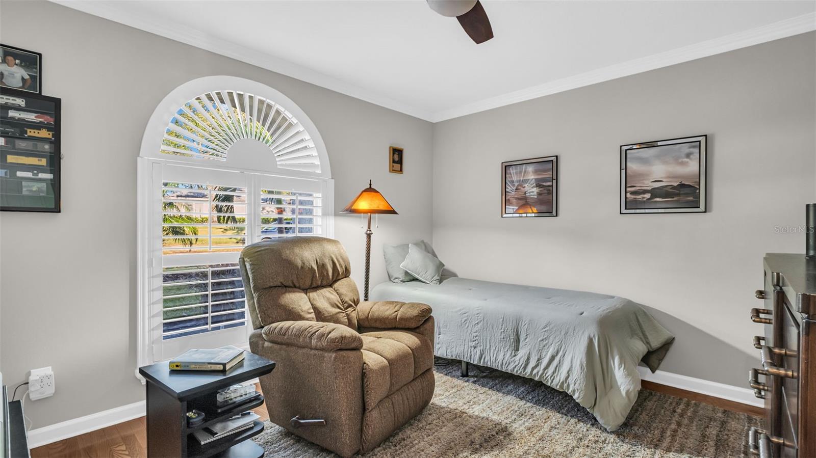 Florida Room, Open to the kitchen on the right, glass on window on the left.