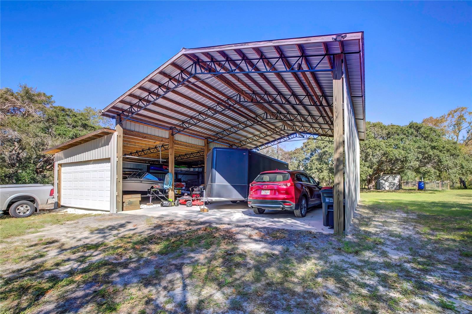 Pool Barn with attached garage