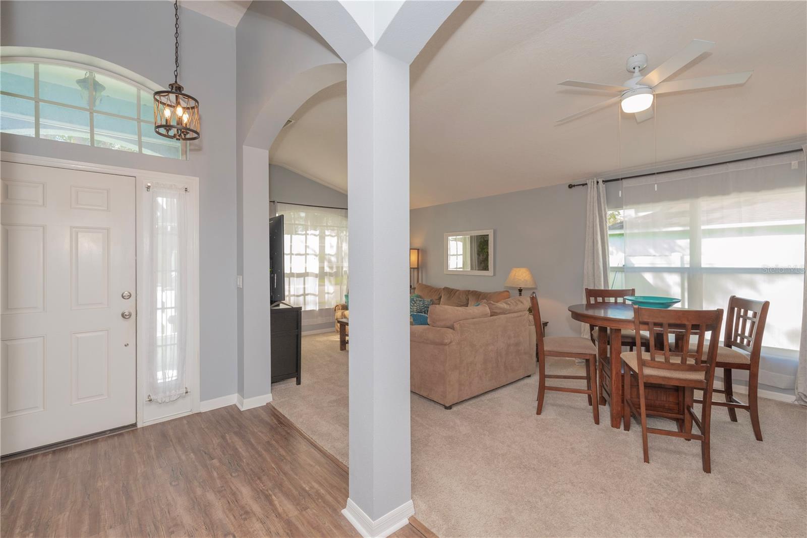 Arched features in the foyer.