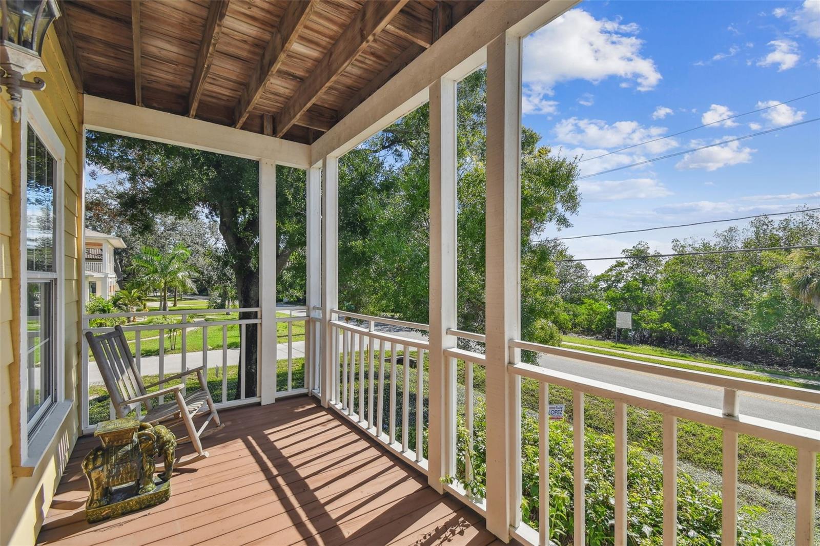 The private porch off the LR