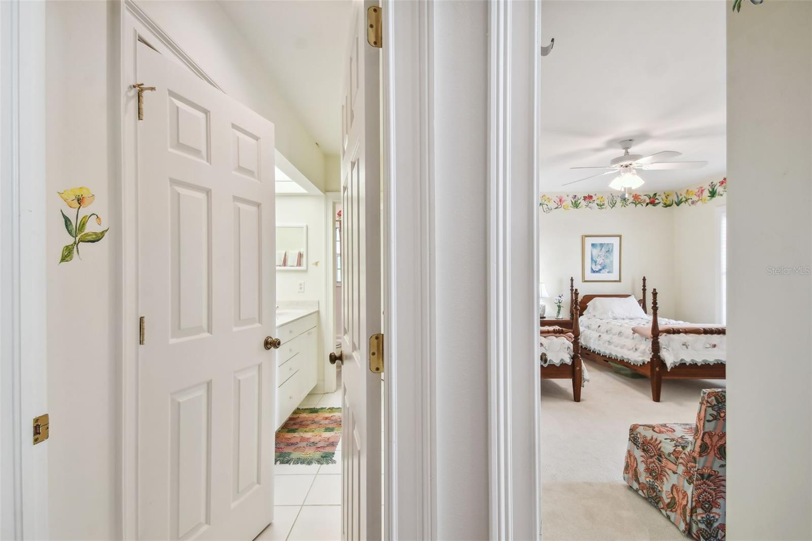 Many doors to the adjoining Bath + Linen Closet on 3rd Floor between 2 Bedrooms