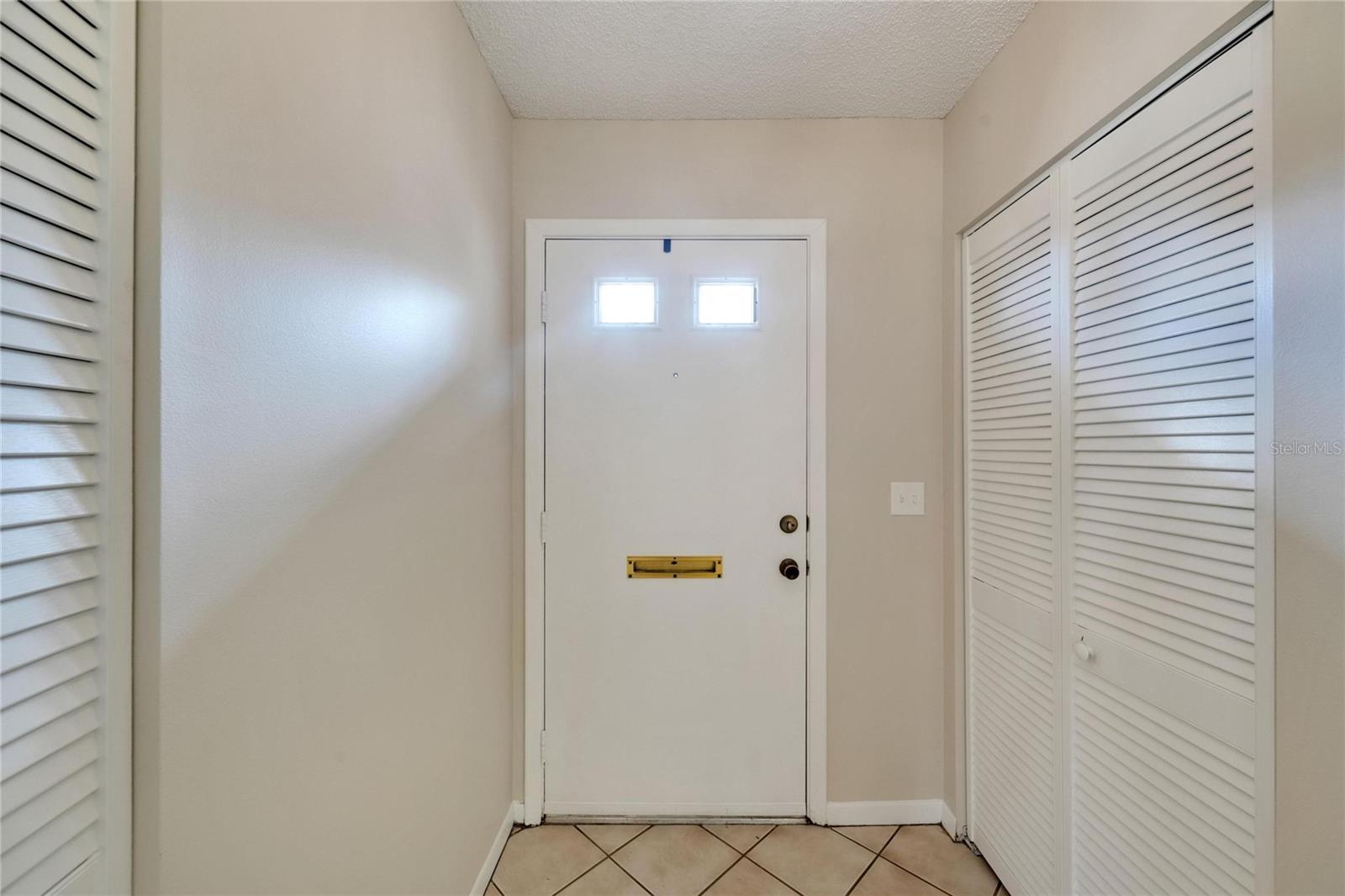 front door with closet space