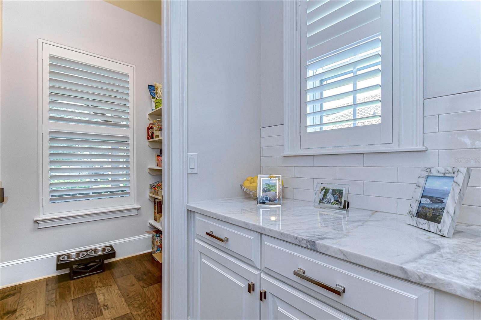 Dry bar and oversized walk-in pantry provides ample storage for all your kitchen needs!