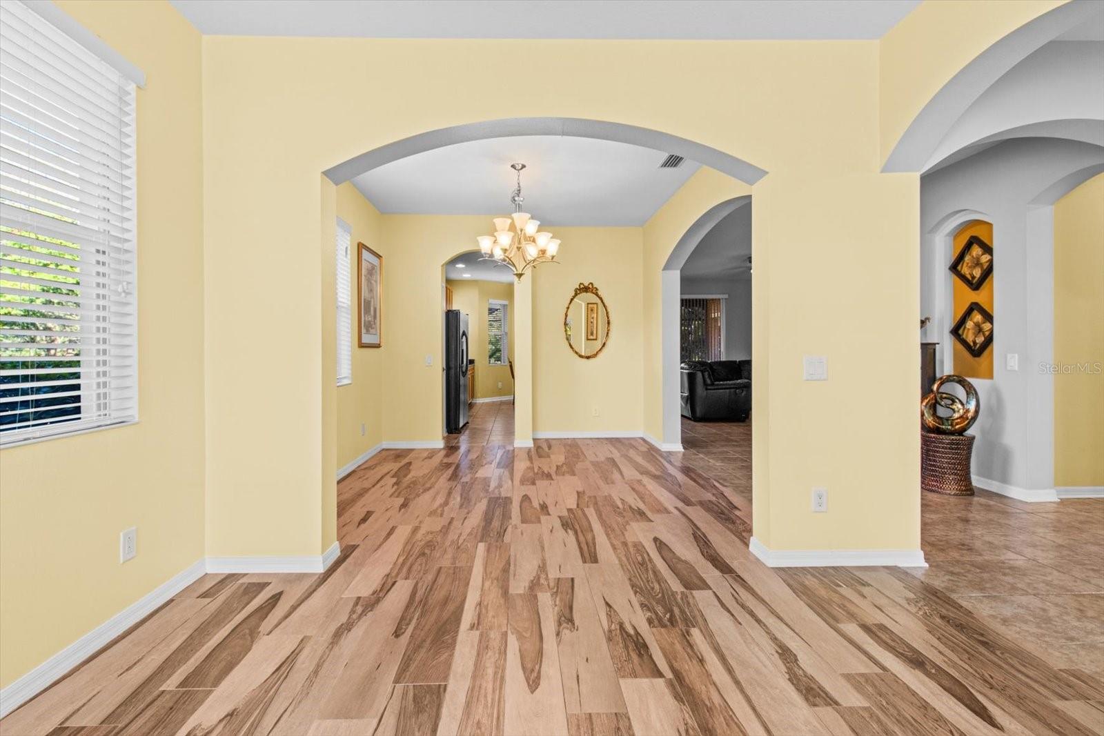 View from Formal Living Room into Dining Room