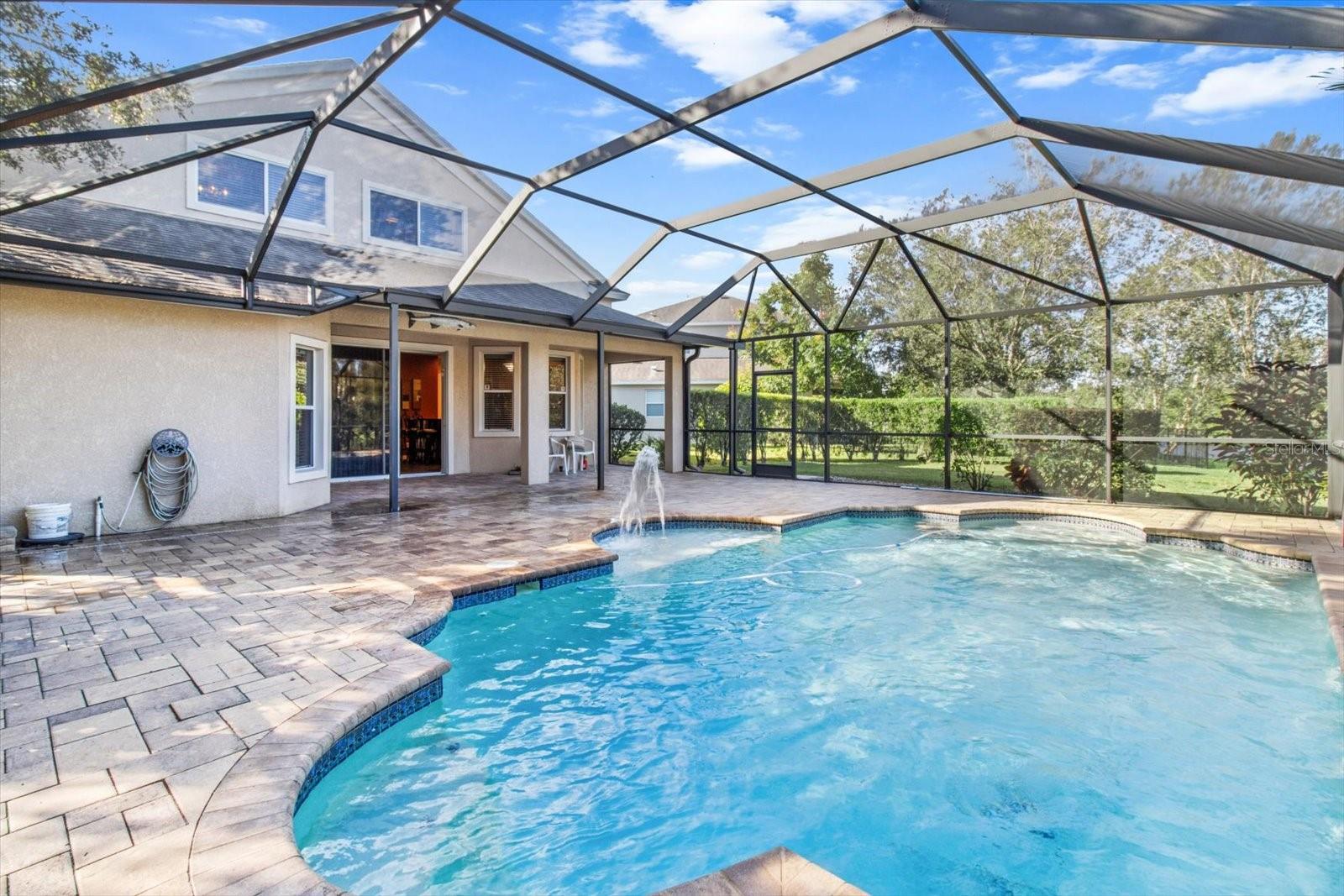 Custom 6' Heated Pool with In Pool Seating and Fountain Water Feature