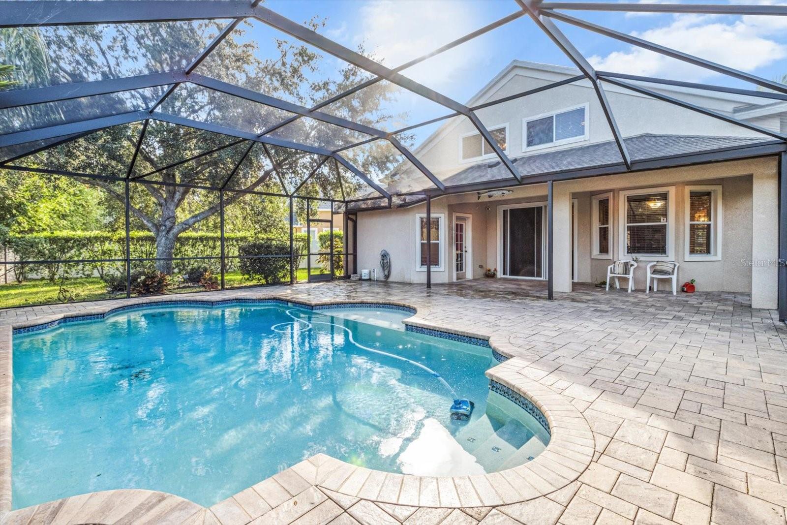 Custom 6' Heated Pool with In Pool Seating and Fountain Water Feature