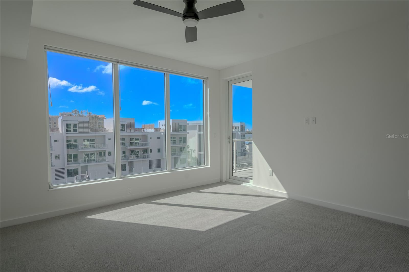 The 2nd bedroom has a door that leads to the balcony.