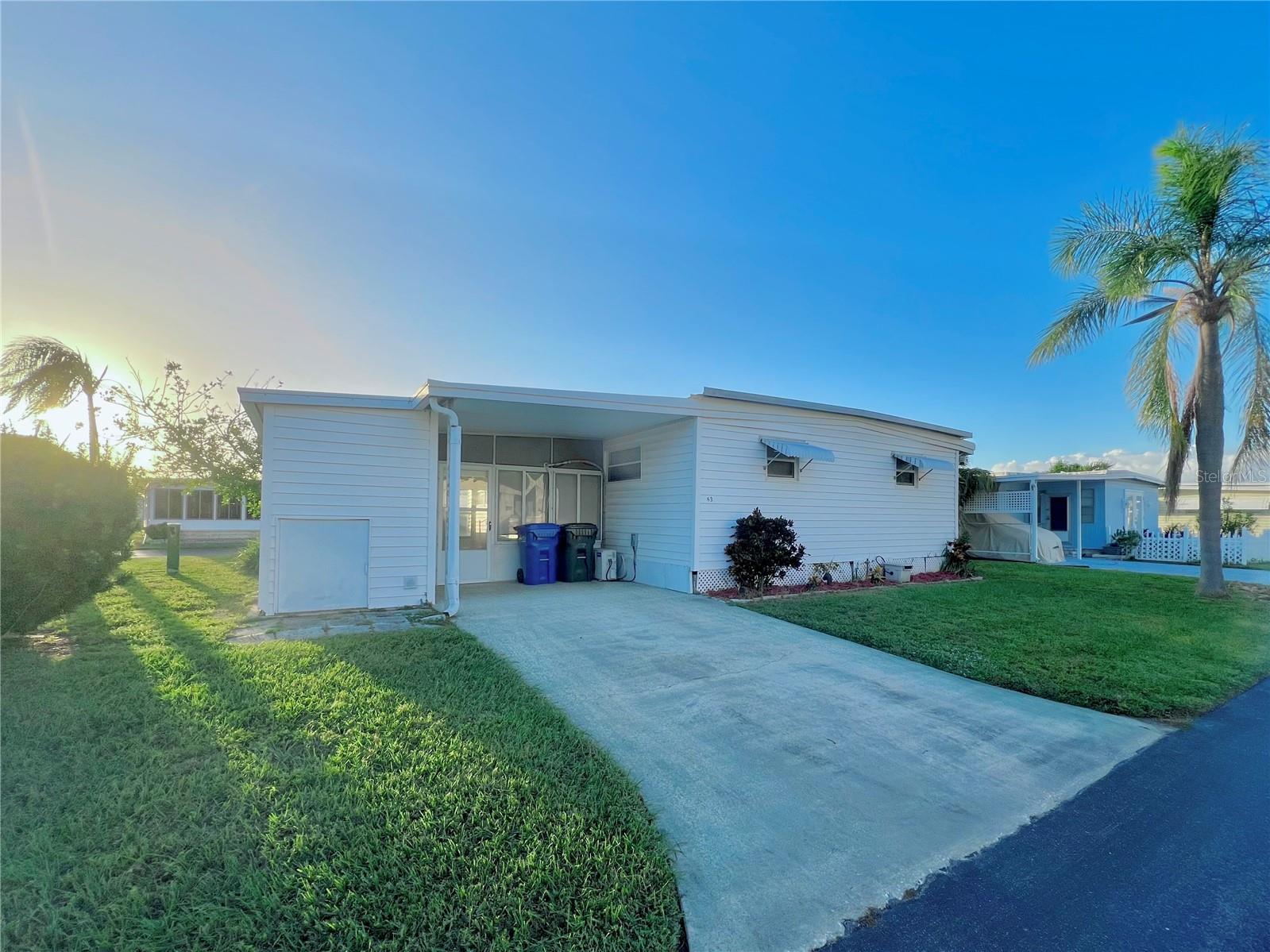 Rear driveway of home