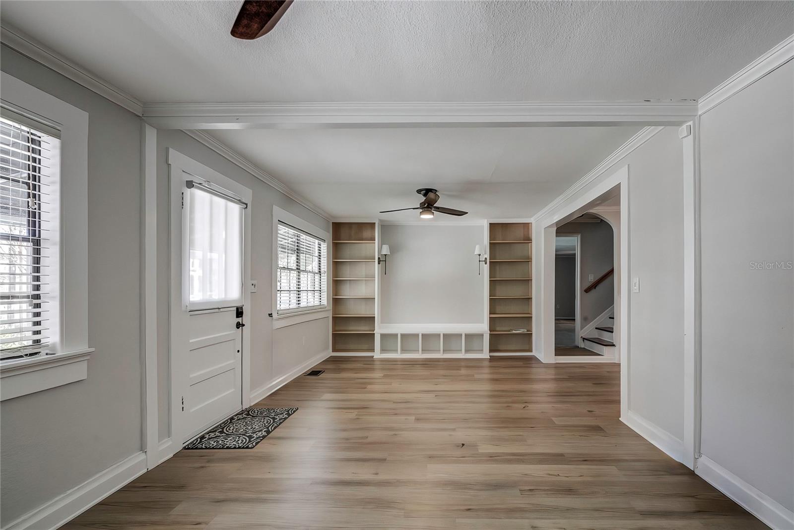 Living Room with Built-In Book Shelves / Entertainment Center