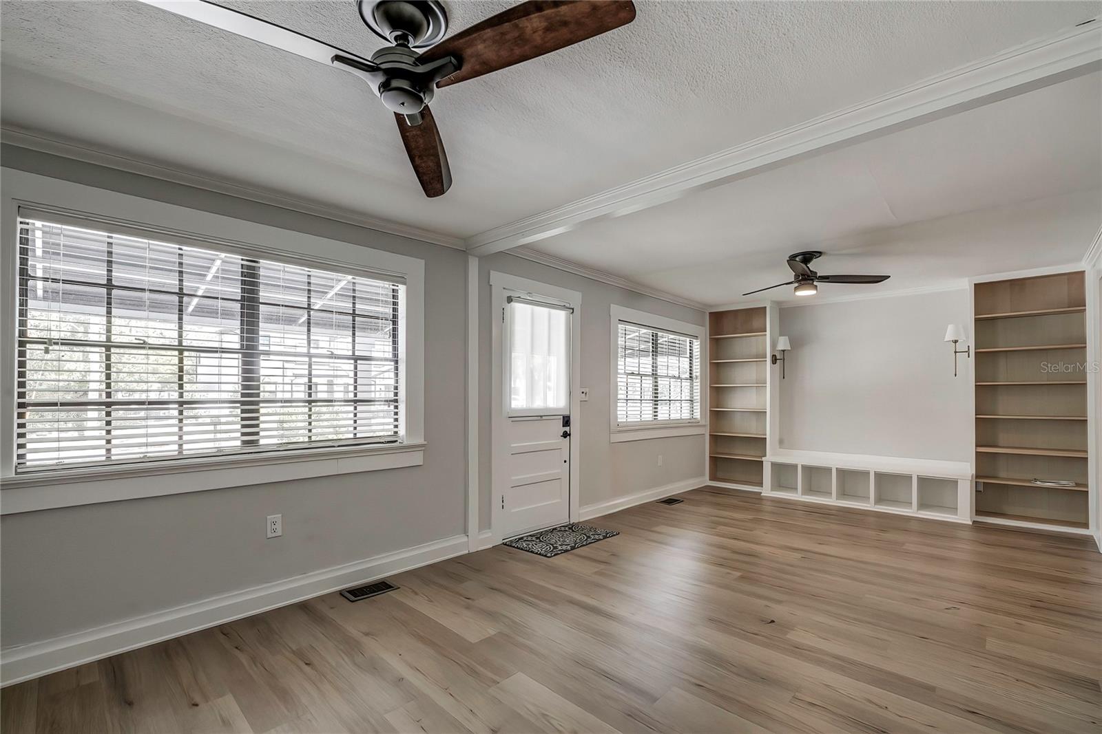 Living Room with Built-In Book Shelves / Entertainment Center