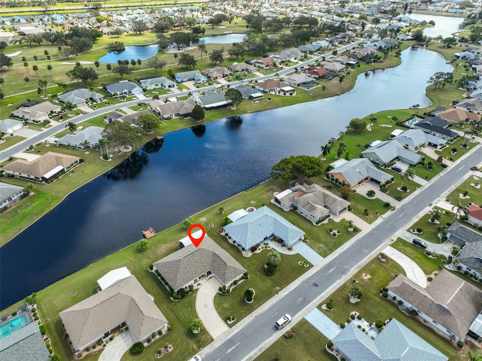 Aerial & Lovely Pond View