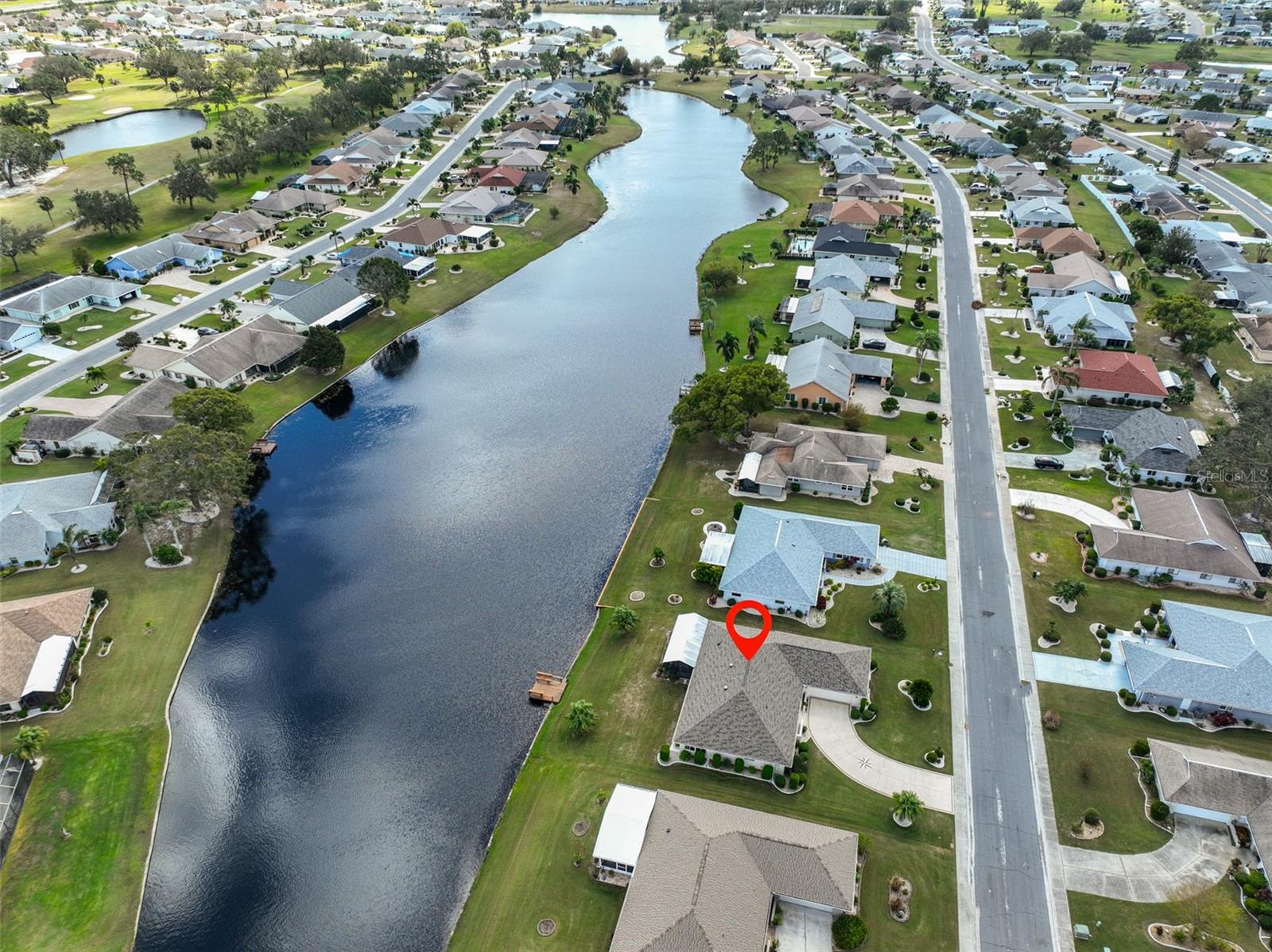 Aerial & Lovely Caloosa Pond View