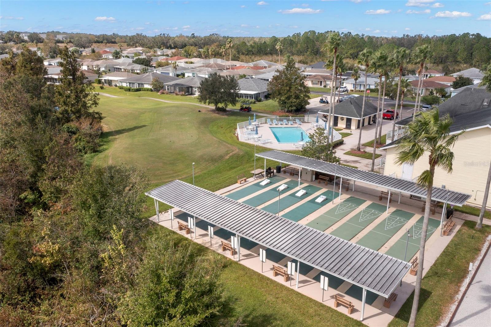 Shuffleboard courts and second community pool