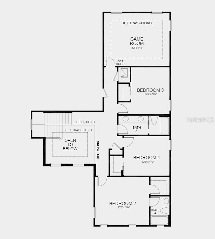 Second Floor Plan -  Structural options added include: gourmet kitchen, outdoor kitchen rough-in on the lanai, and wet bar to the great room.