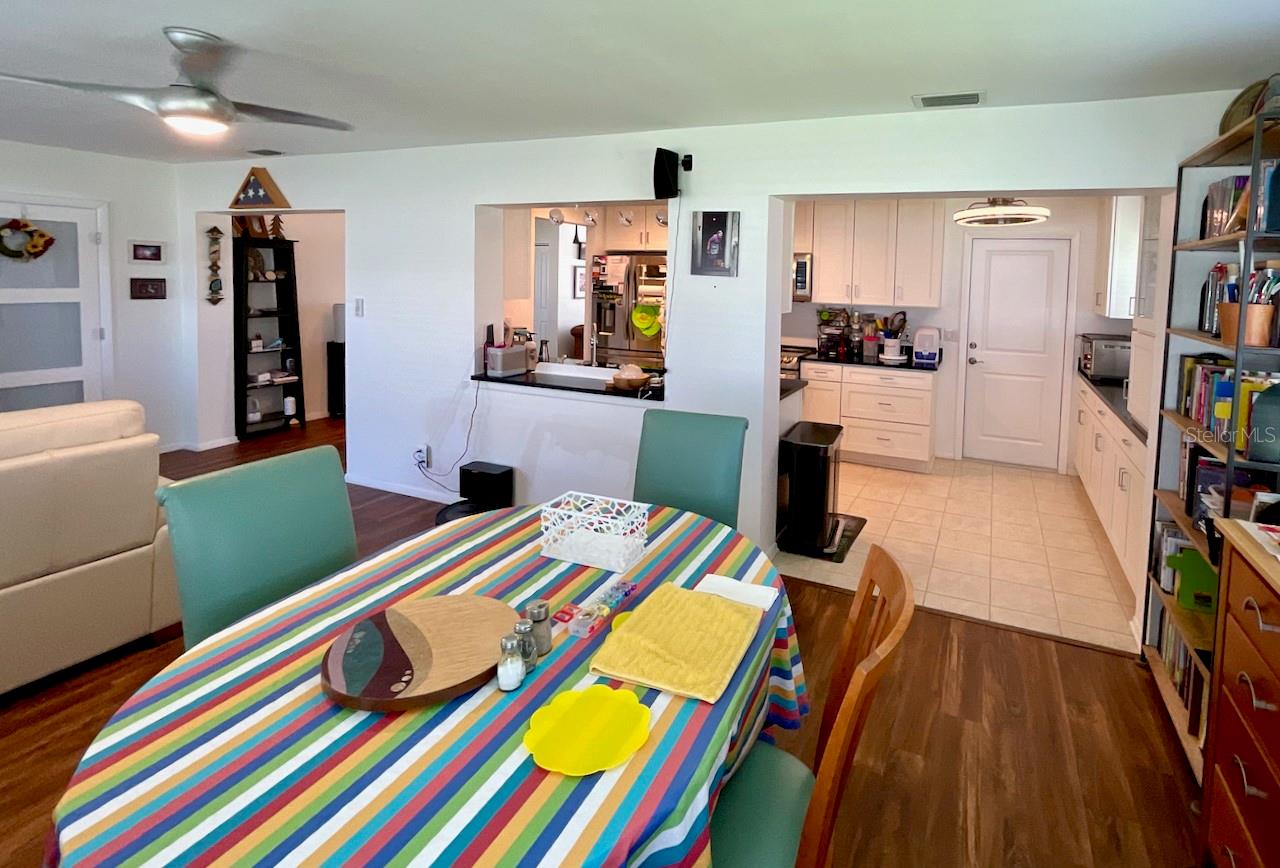 Family room view towards kitchen