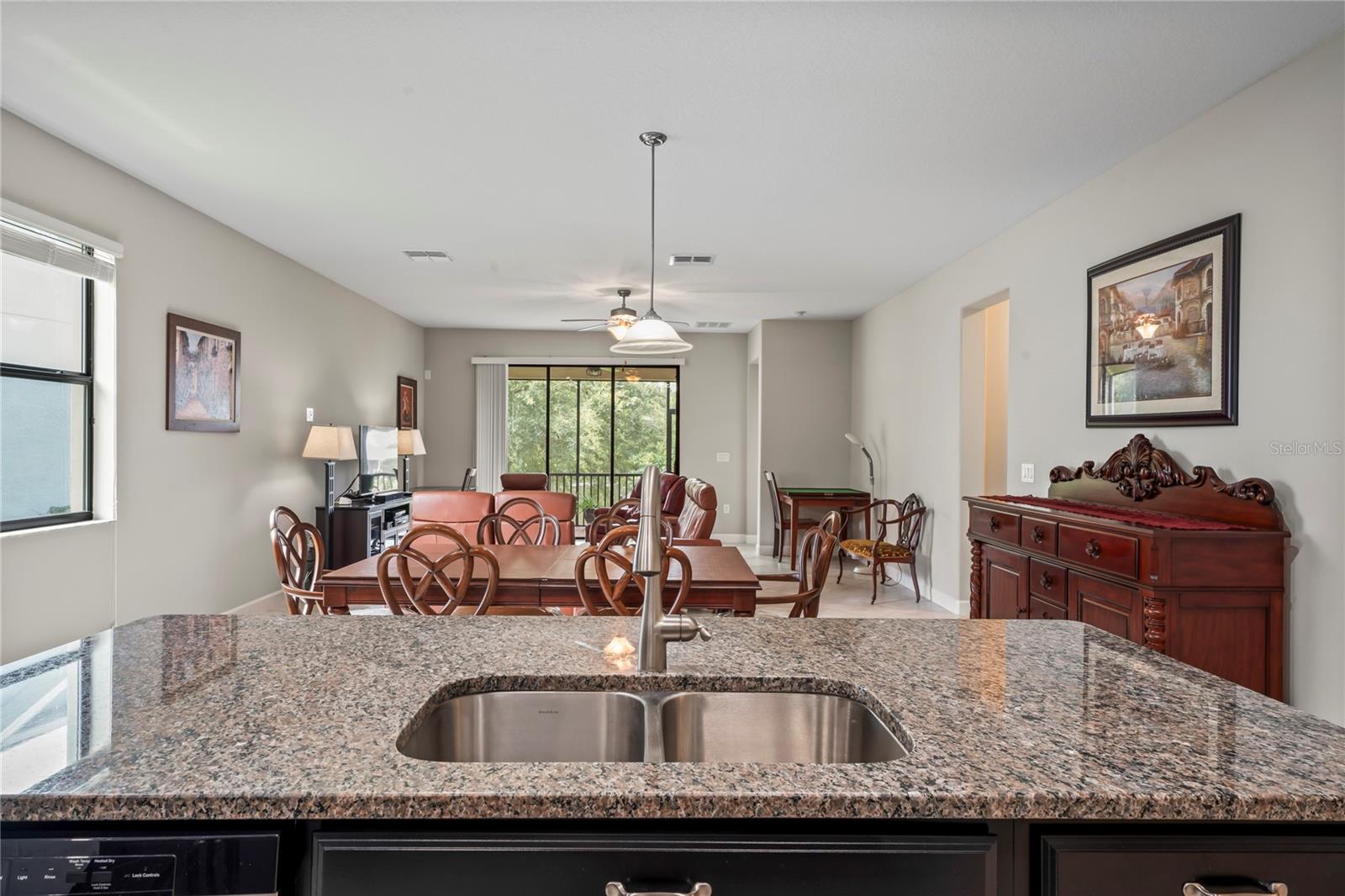 kitchen granite counter - stainless deep double sink