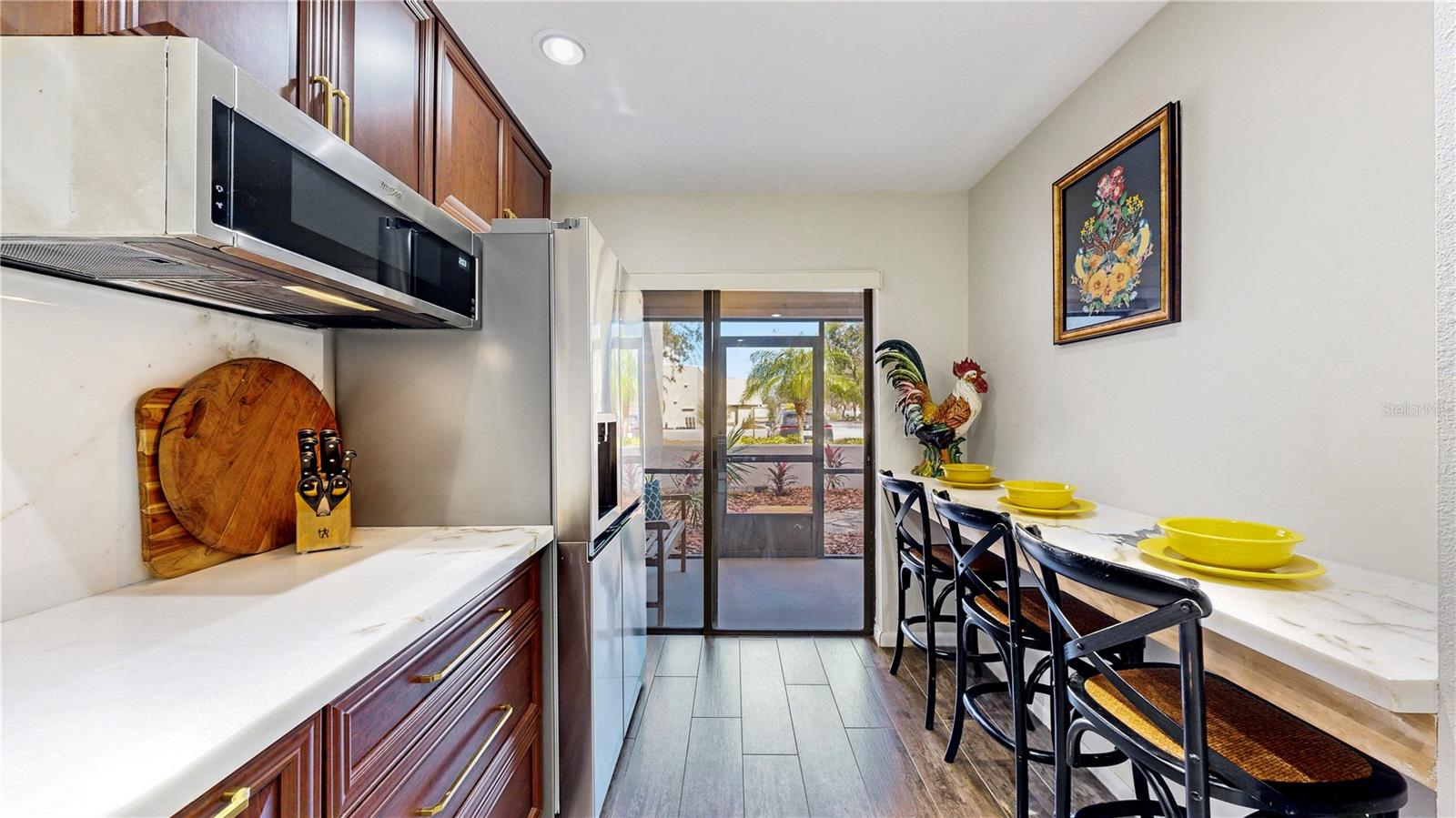 Italian Dolomite countertops and counter to ceiling backsplashes are sure to please!