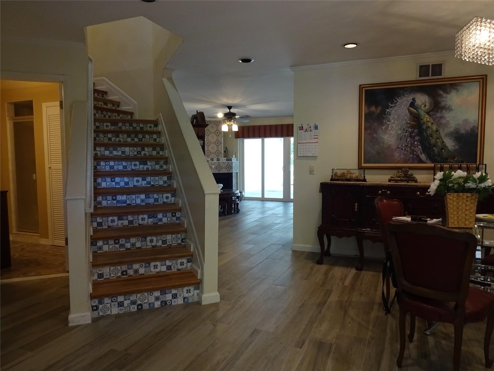 view from front door looking through to living room