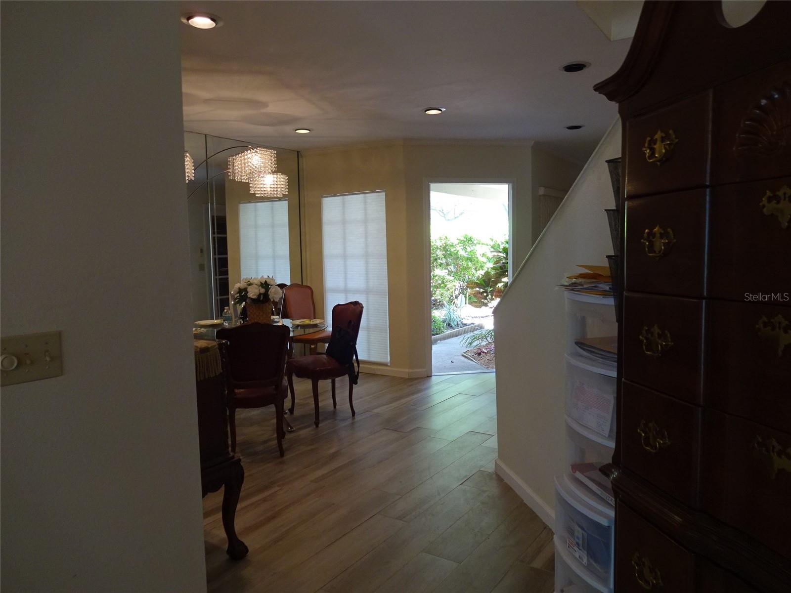 View from front door looking through living room