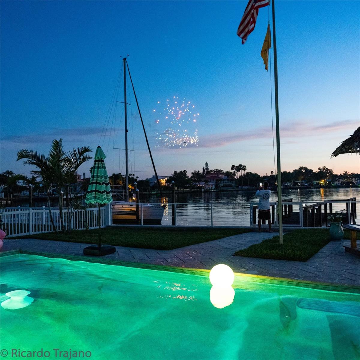 The new pool at night