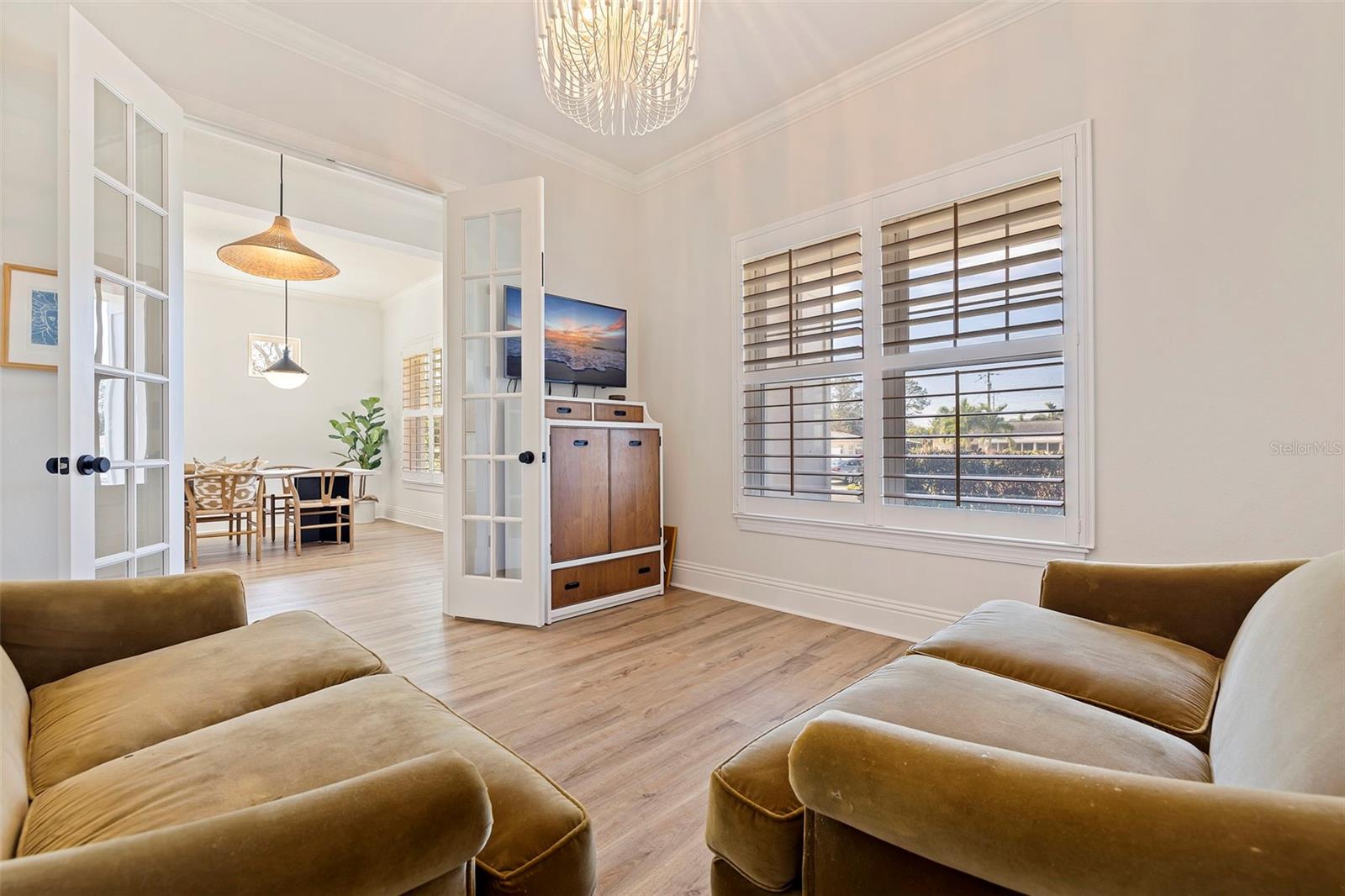 Office with french doors located on the 1st floor.