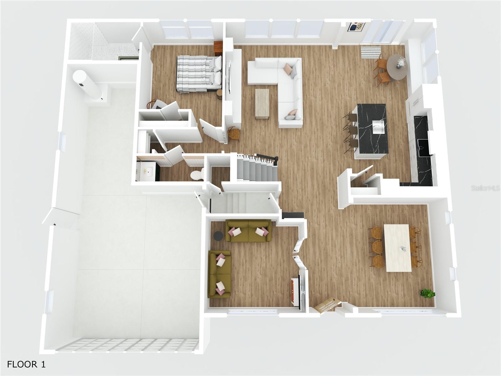 Digital floor plan 1st level.