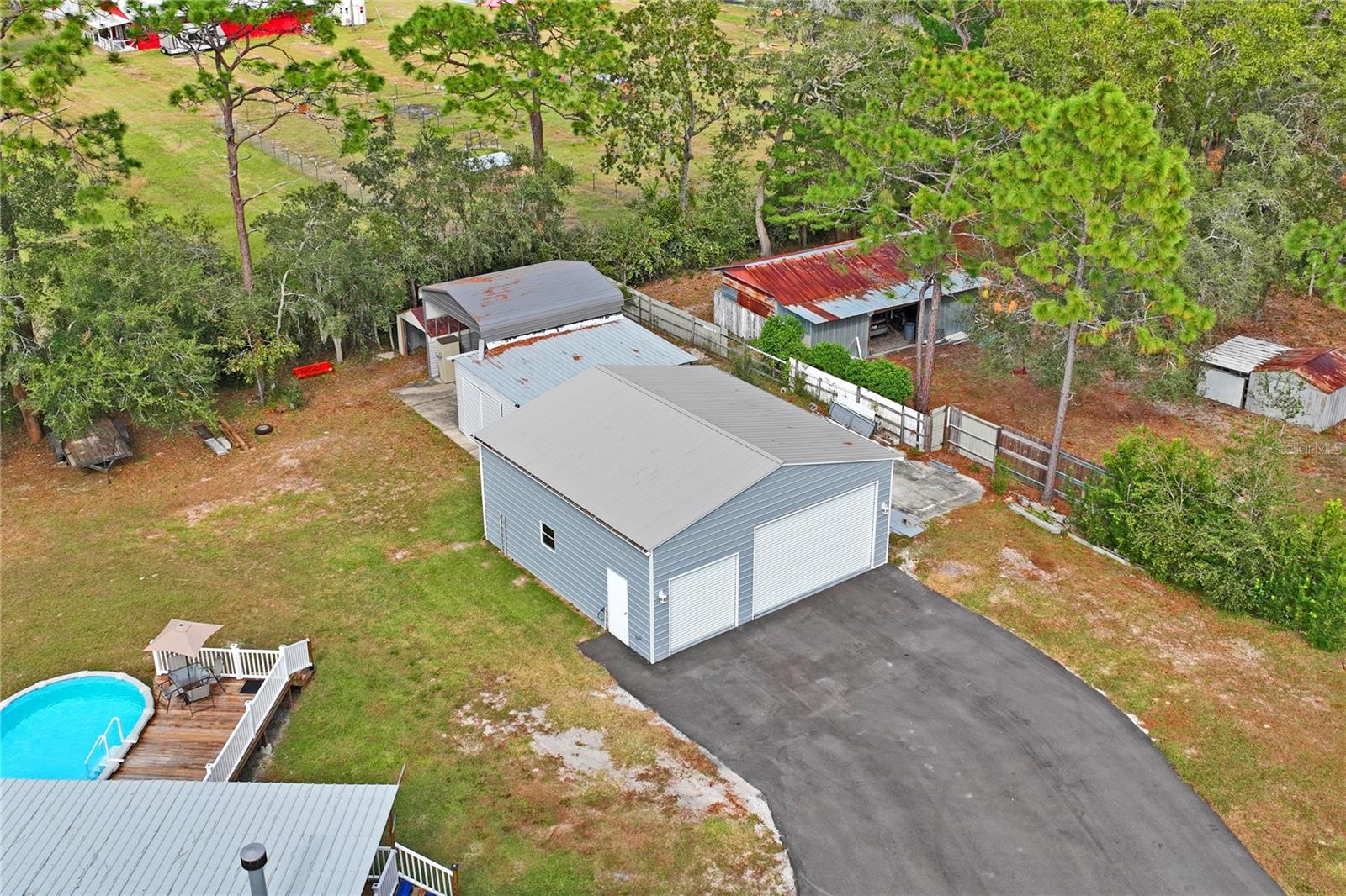 Aerial View of Detached Garage