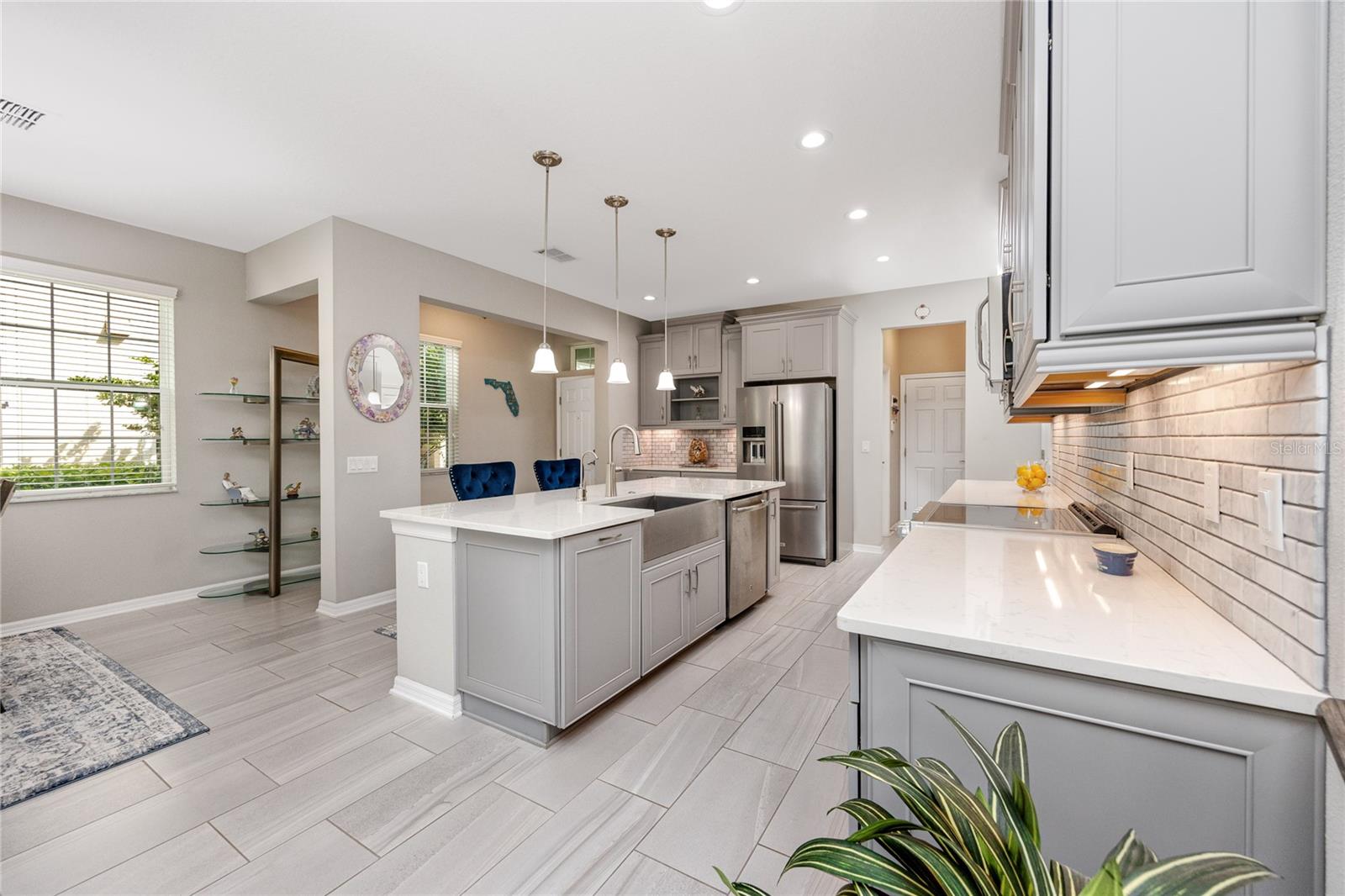 Ceramic Tile Floors Accentuate the First Floor