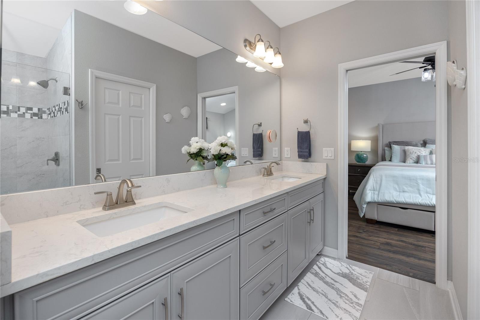 Double Sink Vanity with Plenty of Cabinet Space